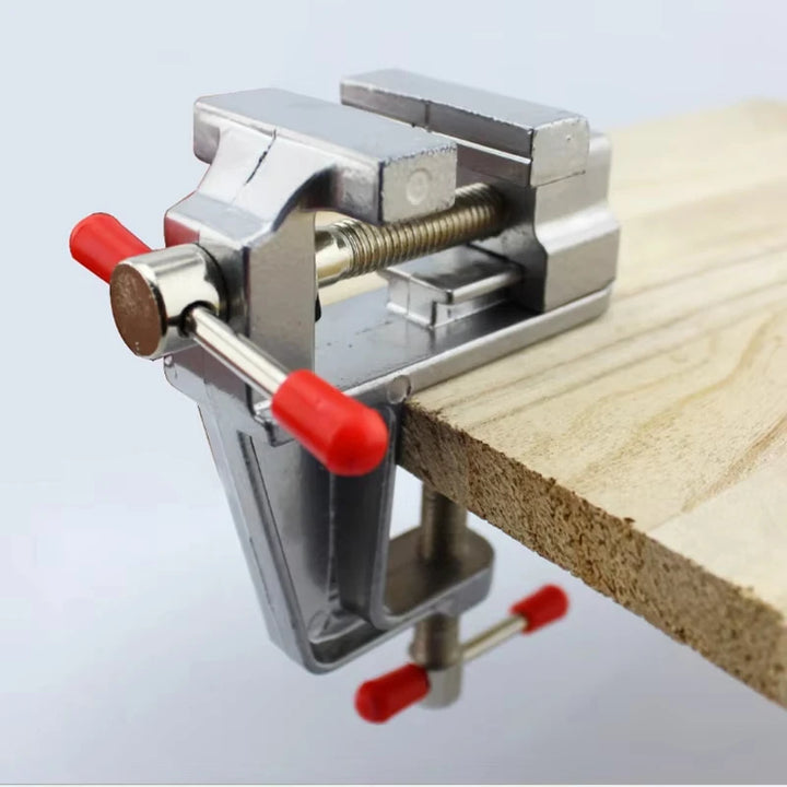 Mini aluminum bench vise clamp for hobby and craft work
