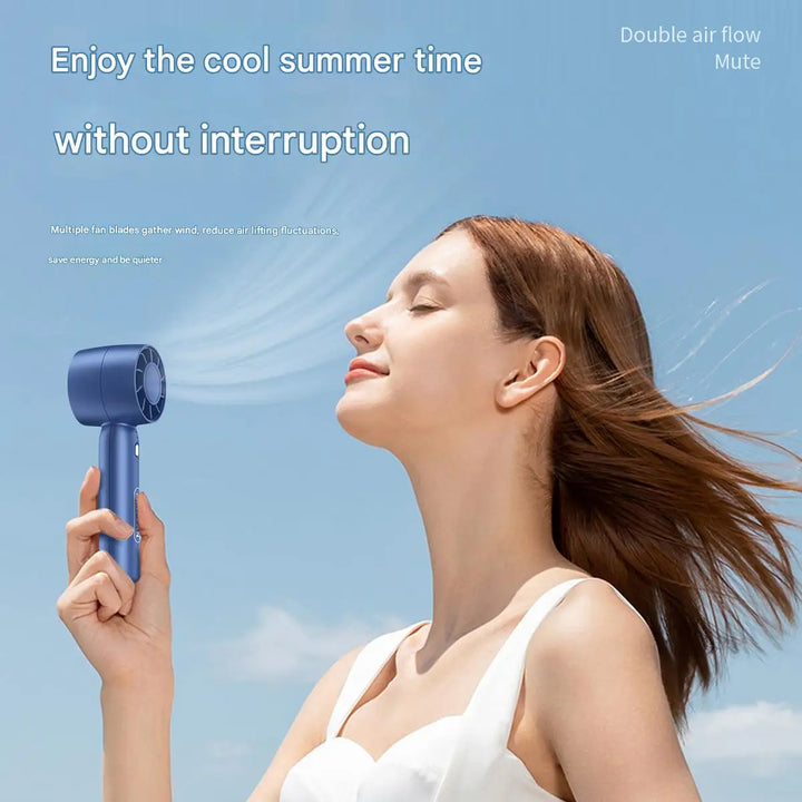 Mini handheld turbo fan, USB rechargeable portable fan