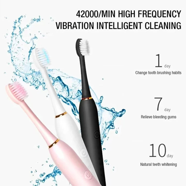 Rechargeable electric toothbrush with 6 cleaning modes