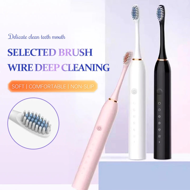 Rechargeable electric toothbrush with 6 cleaning modes
