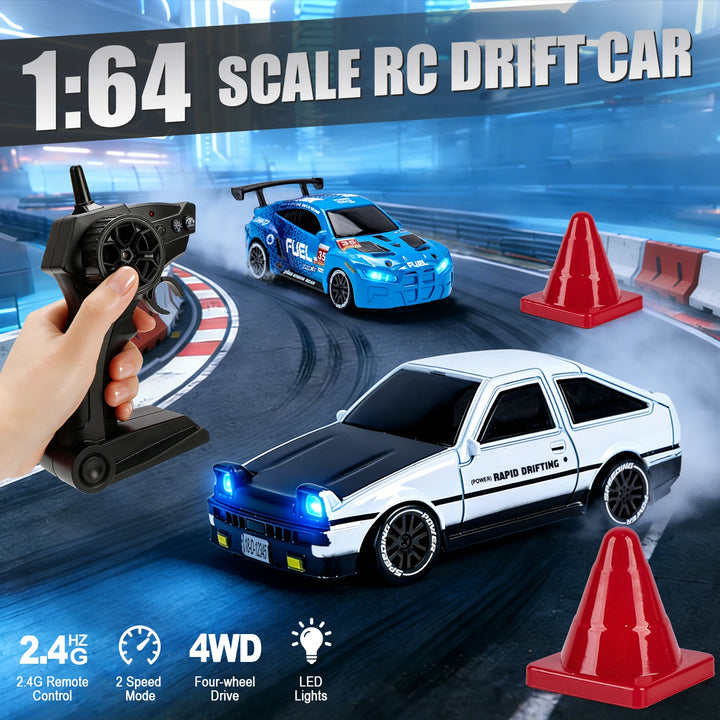 1/64 Scale High-Speed Drift RC Car – remote control view