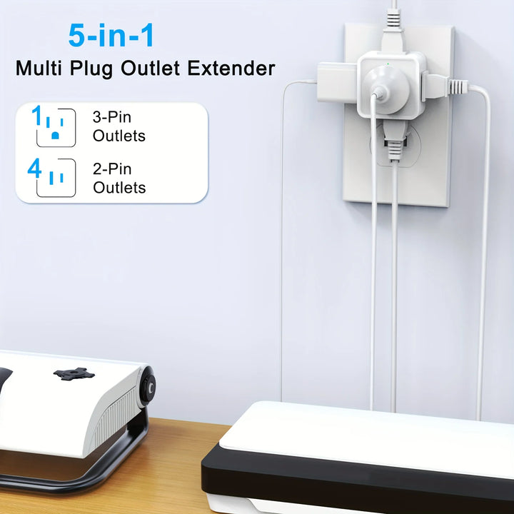 5-outlet wall extender, UL certified power splitter