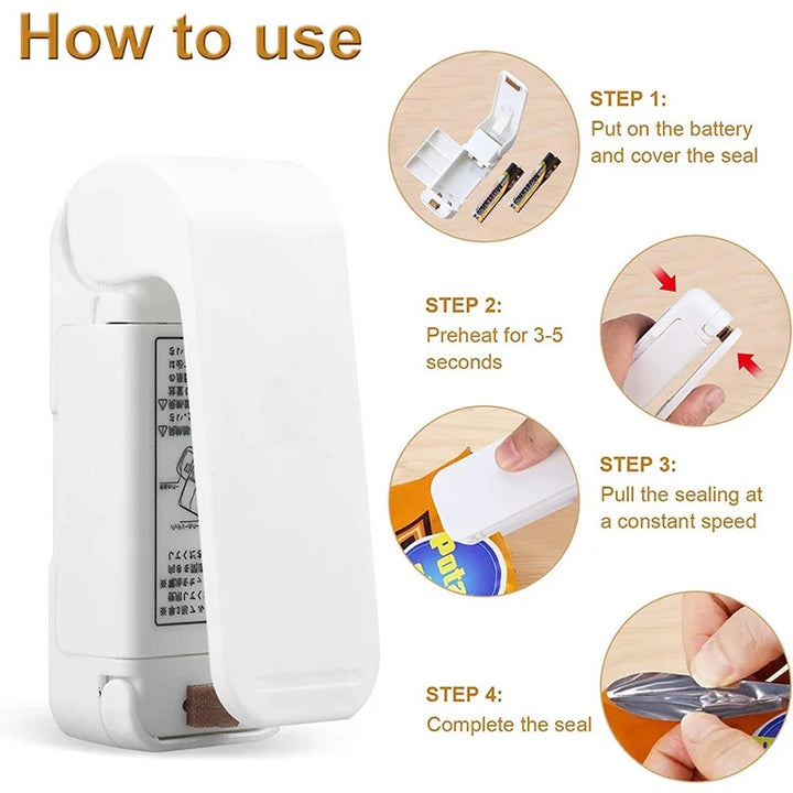 Mini handheld bag sealer for food storage bags