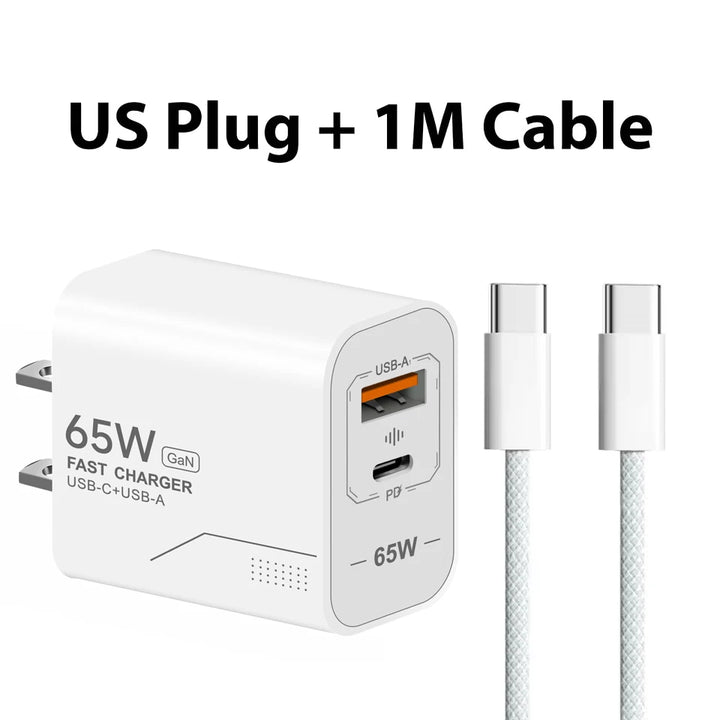 65W GaN dual-port fast wall charger