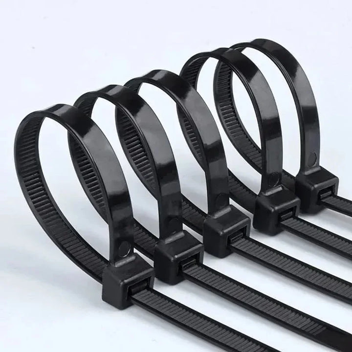 Self-locking nylon cable ties, assorted sizes