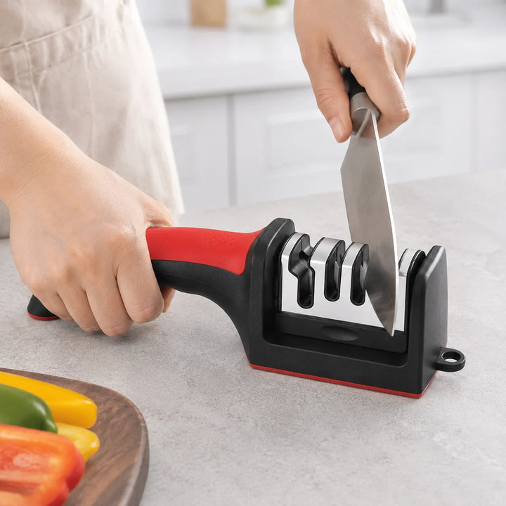 3-in-1 kitchen knife sharpener with ceramic stone