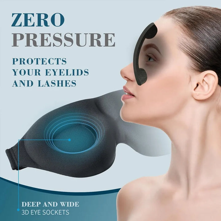 3D contoured memory foam sleep mask, light-blocking eye mask