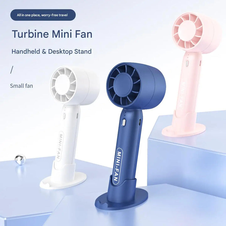 Mini handheld turbo fan, USB rechargeable portable fan