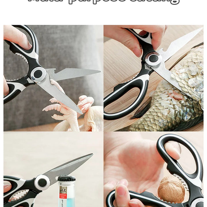 Heavy-duty multifunctional stainless steel kitchen scissors