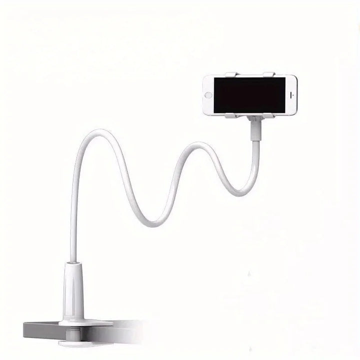 Flexible gooseneck phone holder clamp with long arm