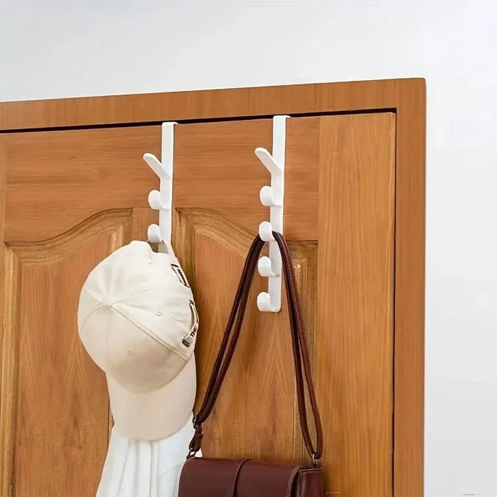 Over-the-door 5-hook storage rack organizer