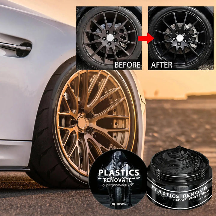 Car and motorcycle trim restorer wax