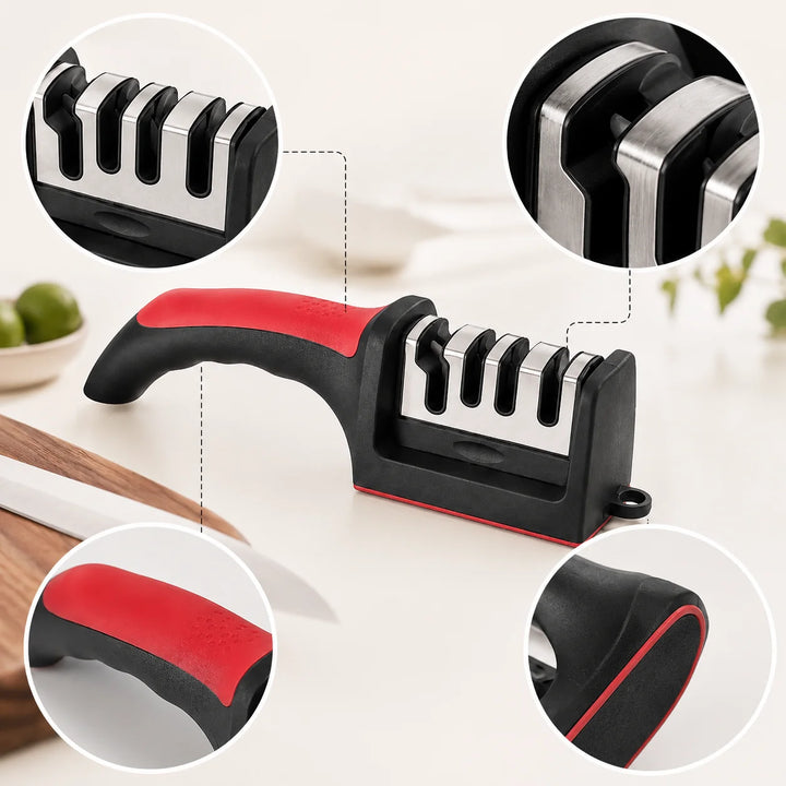 3-in-1 kitchen knife sharpener with ceramic stone