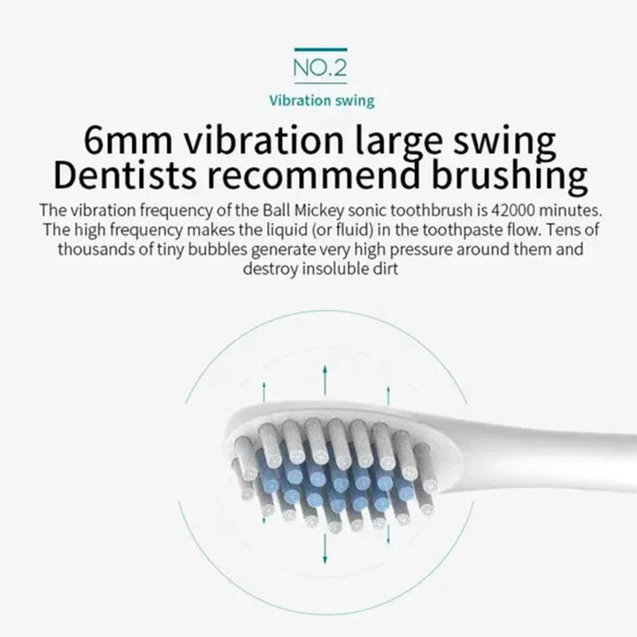 Rechargeable electric toothbrush with 6 cleaning modes