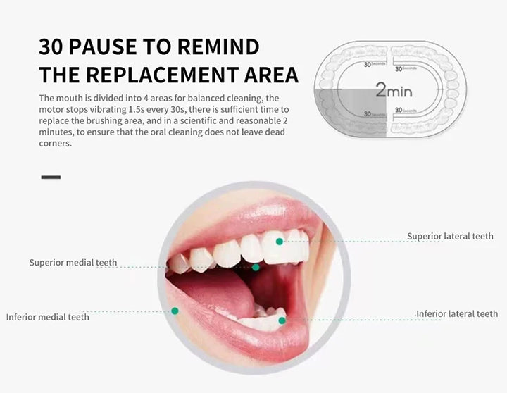 Rechargeable electric toothbrush with 6 cleaning modes
