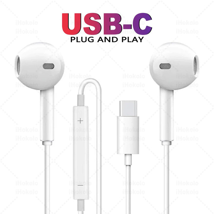 USB-C Wired Earbuds with Mic