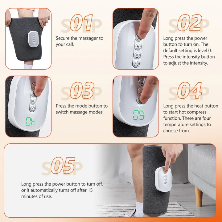 Wireless Air Compression Calf Massager with Heat