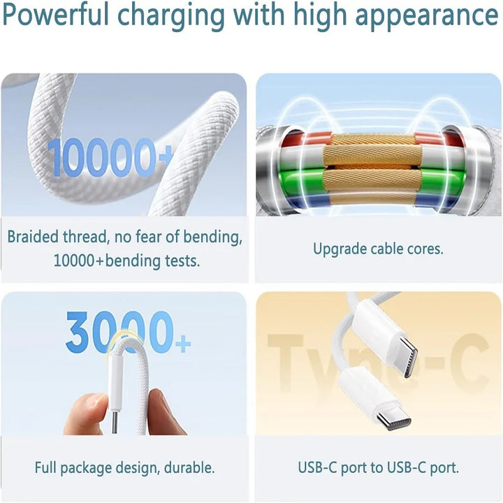 60W PD USB-C to USB-C fast charging cable