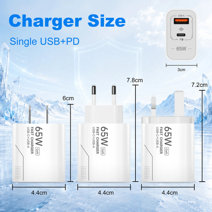 65W GaN dual-port fast wall charger