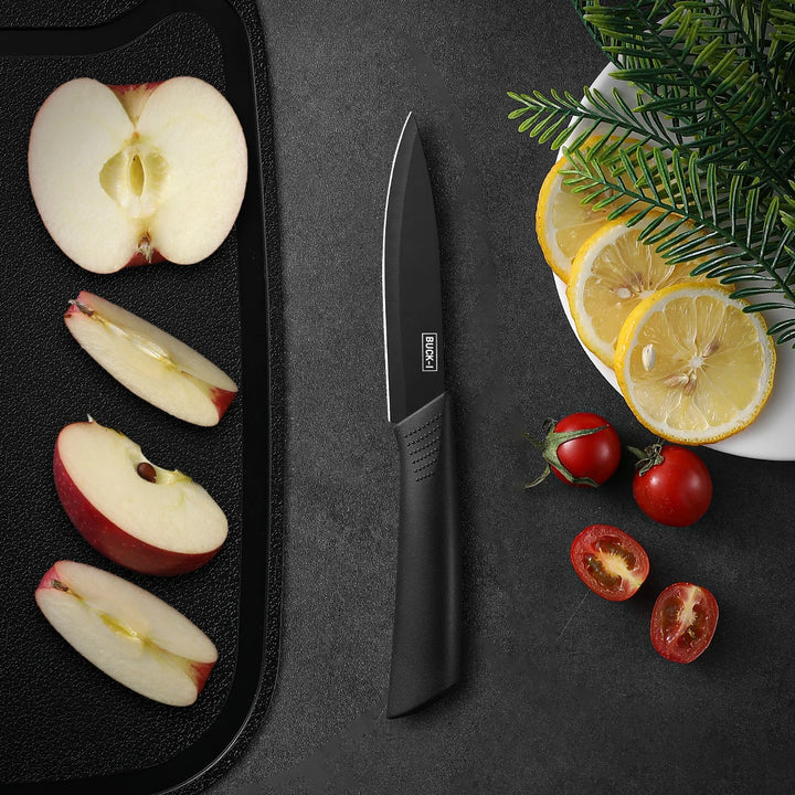 3-piece kitchen knife set with wooden storage block