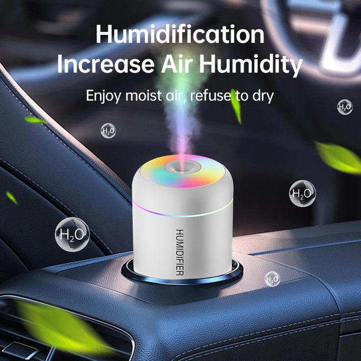 USB mini humidifier and aroma diffuser with light