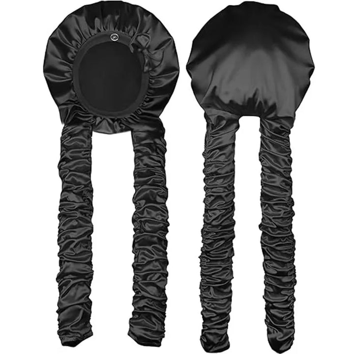 Heatless Curl Satin Bonnet – before and after curls
