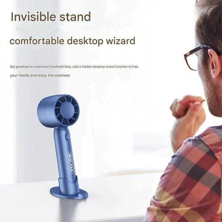 Mini handheld turbo fan, USB rechargeable portable fan