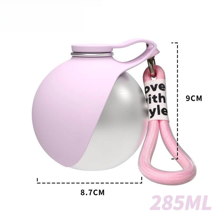Stainless Steel Dog Water Bottle with Bowl – color options (view 2)