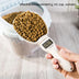 Digital Pet Food Scale with Measuring Scoop – LED display close-up