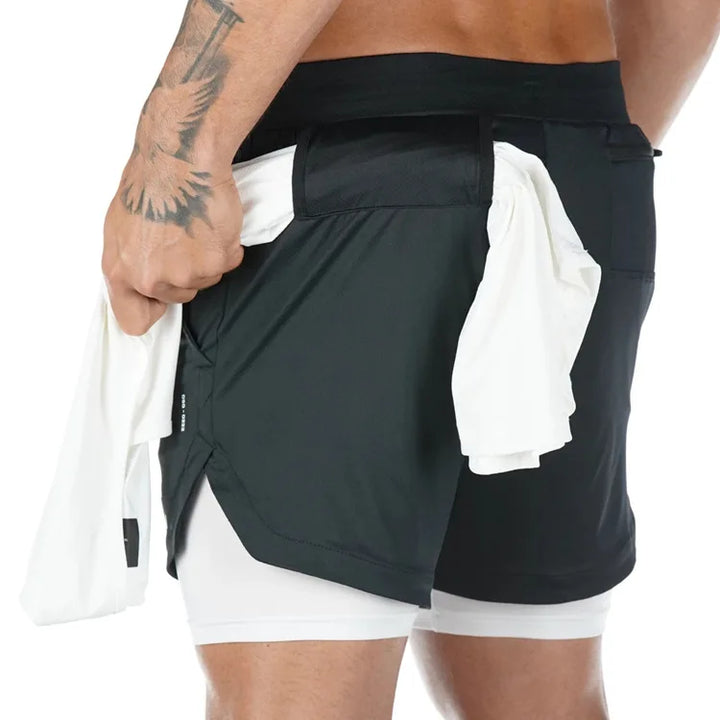Men's 2-in-1 Quick-Dry Running Shorts with Liner