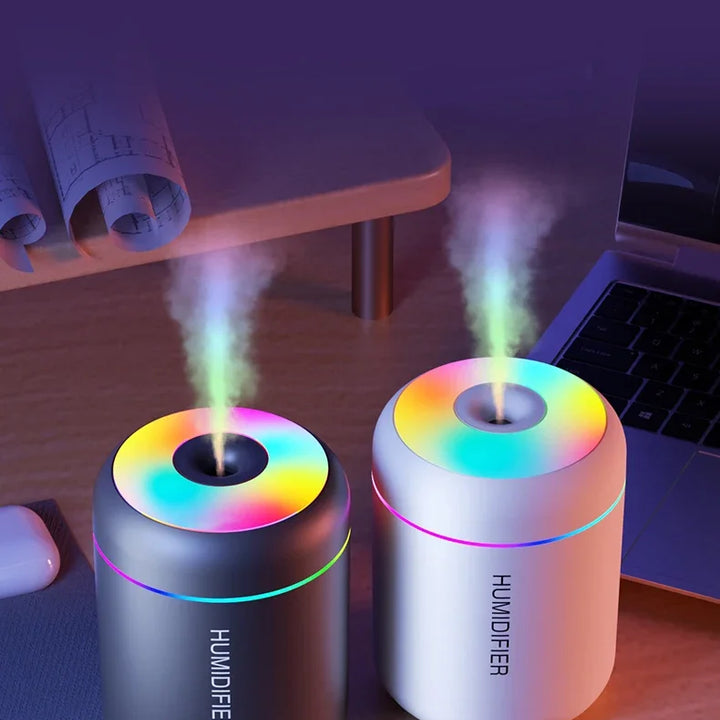 USB mini humidifier and aroma diffuser with light