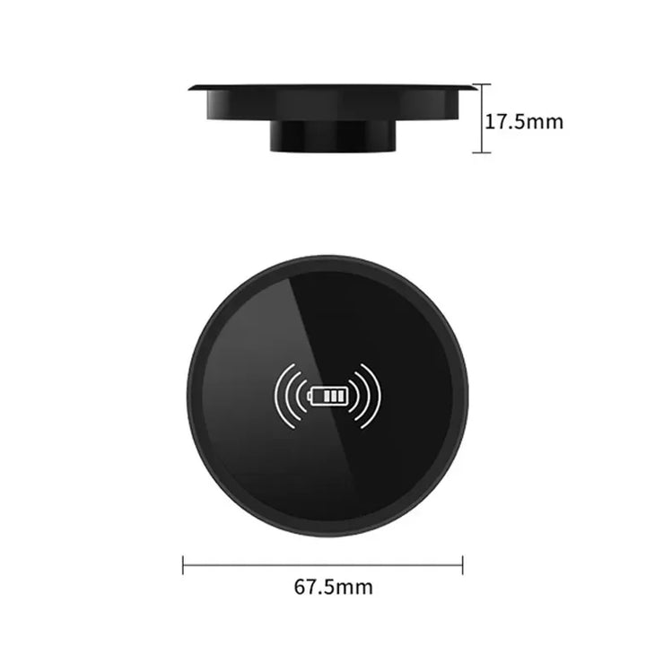 Embedded Desktop Wireless Charger – cable and base detail (view 2)
