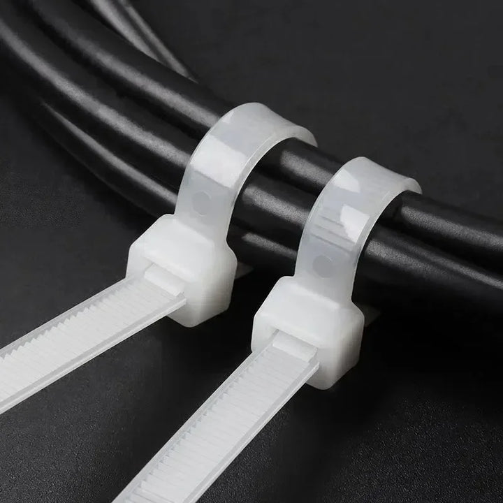 Self-locking nylon cable ties, assorted sizes