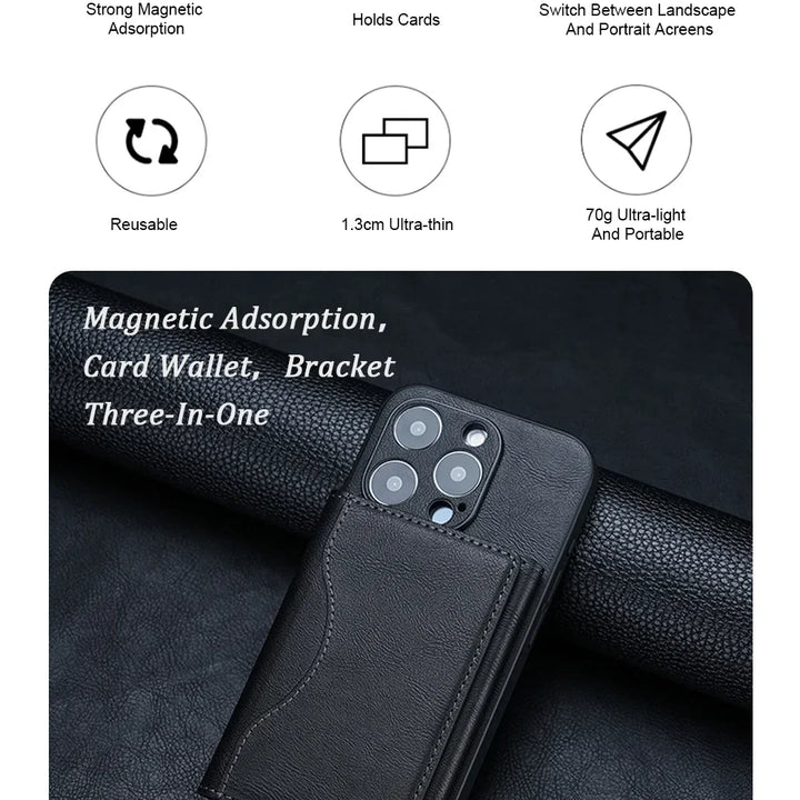 MagSafe Leather Wallet Case for iPhone