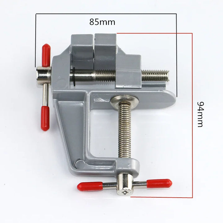 Mini aluminum bench vise clamp for hobby and craft work
