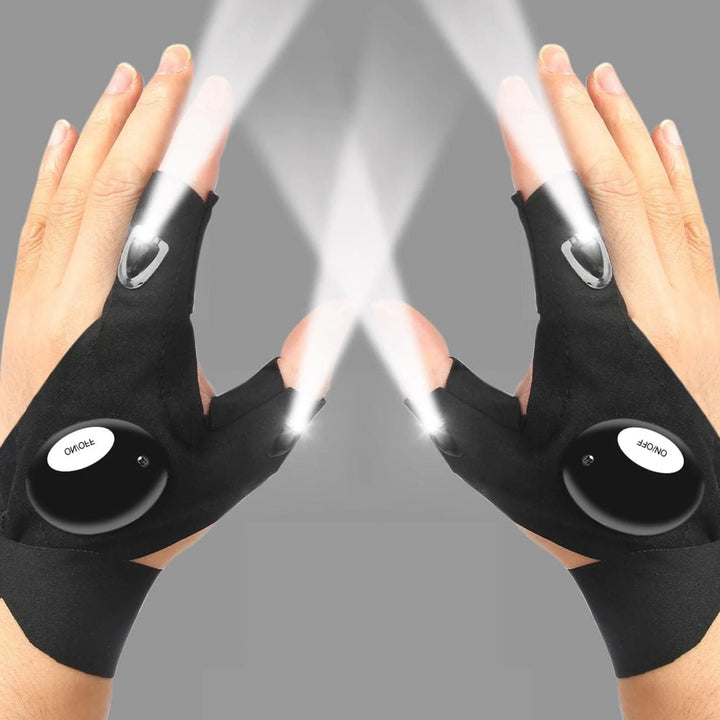 LED fingerless gloves for night fishing and outdoor work