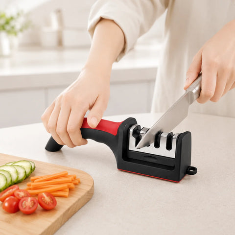 3-in-1 kitchen knife sharpener with ceramic stone