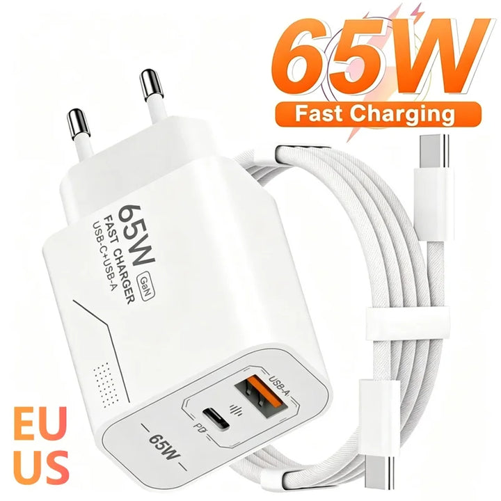 65W GaN dual-port fast wall charger