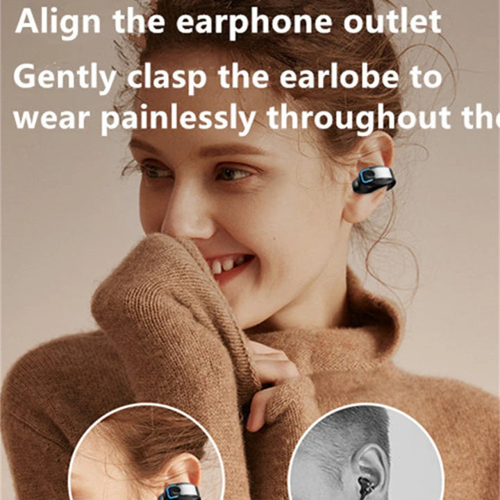 Bone conduction clip-on wireless Bluetooth earphone