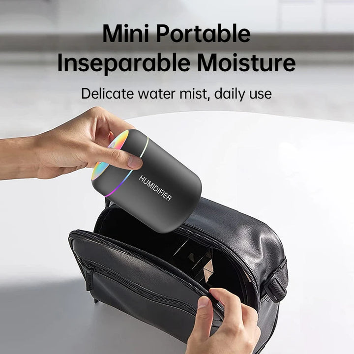 USB mini humidifier and aroma diffuser with light