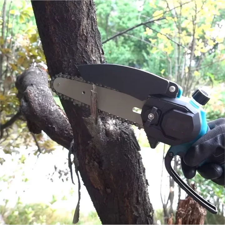 1700RPM 6 Inch Mini Li-Ion Electric Chainsaw One Hand Portable Saw Fit 18V Makita Battery for Wood Cutting （No Battery）