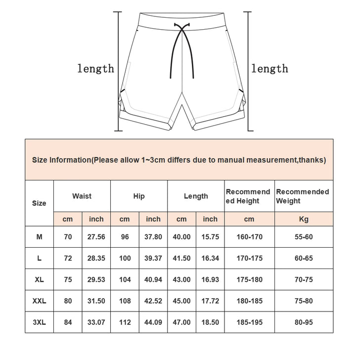 Men's 2-in-1 quick-dry running shorts with liner