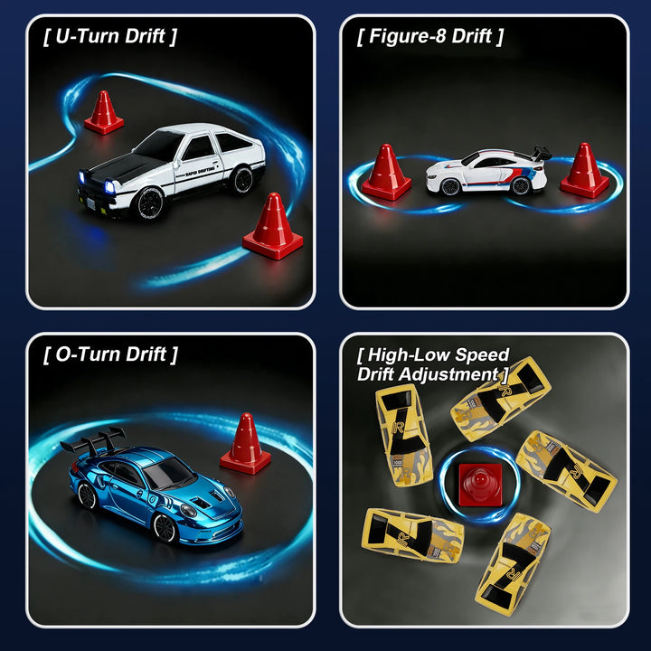 1/64 Scale High-Speed Drift RC Car – remote control view (view 2)