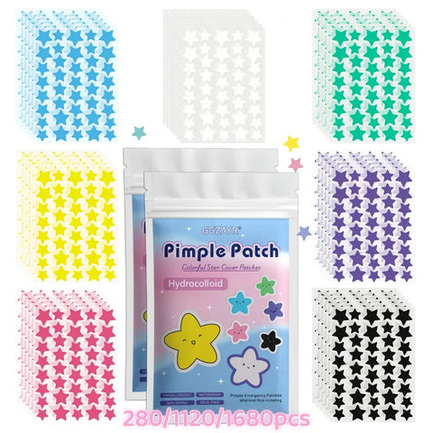 Hydrocolloid pimple patches, star-shaped acne spot treatment