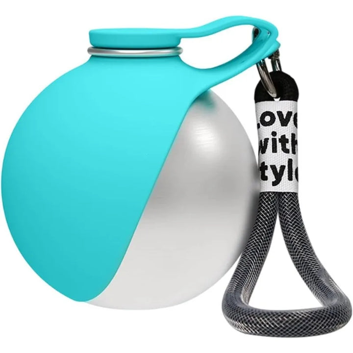 Stainless Steel Dog Water Bottle with Bowl – size comparison (view 2)