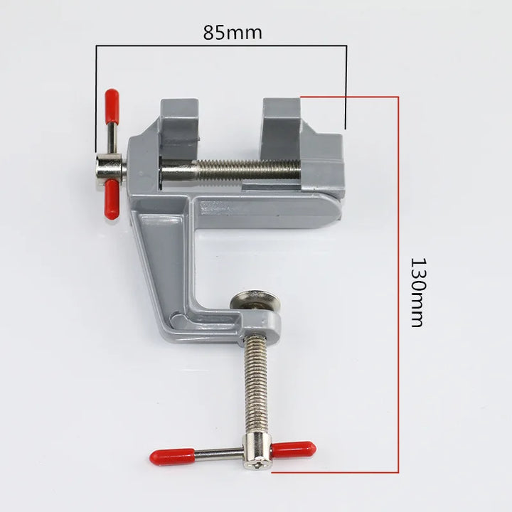 Mini aluminum bench vise clamp for hobby and craft work