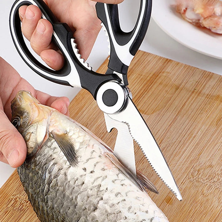 Heavy-duty multifunctional stainless steel kitchen scissors