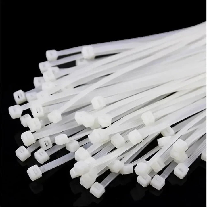 Self-locking nylon cable ties, assorted sizes
