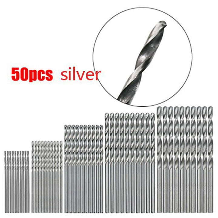 Titanium-coated HSS drill bit set, multiple sizes