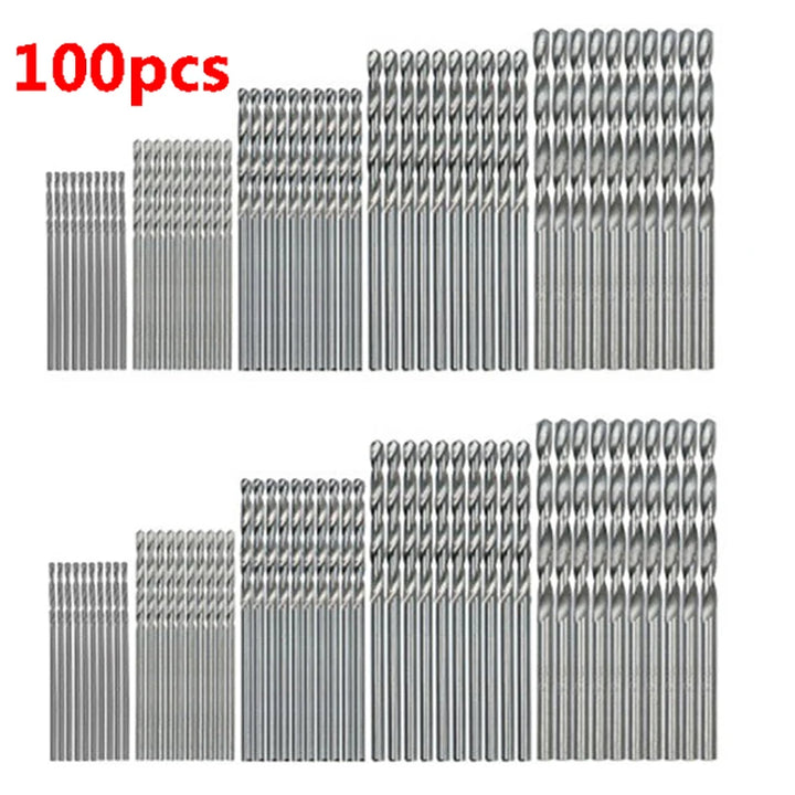 Titanium-coated HSS drill bit set, multiple sizes